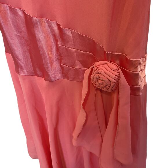 Vintage Jonathan Martin Dress Cowl Neck Fairycore Assymetric Satin Sash 12 - Picture 4 of 7